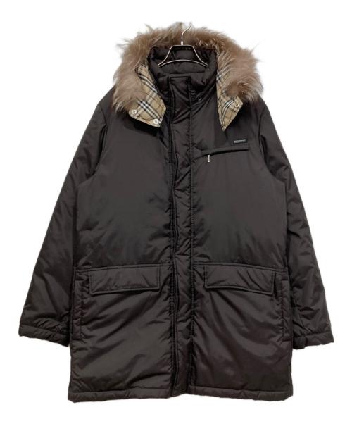 BURBERRY BLACK LABEL（バーバリーブラックレーベル）BURBERRY BLACK LABEL (バーバリーブラックレーベル) フォックスファー付ダウンコート ブラウン サイズ:LLの古着・服飾アイテム