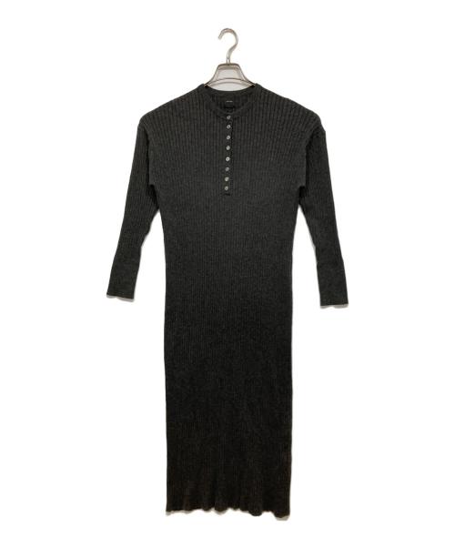 Spick and Span（スピック＆スパン）Spick and Span (スピック＆スパン) リブニットワンピース グレー サイズ:サイズ記載なしの古着・服飾アイテム