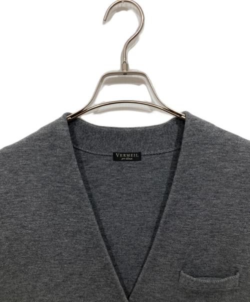 VERMEIL par iena（ヴェルメイユ パー イエナ）VERMEIL par iena (ヴェルメイユ パー イエナ) ダブルフェイスニットカーディガン グレー サイズ:Fの古着・服飾アイテム