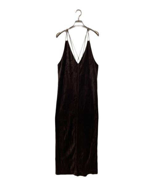 MACPHEE（マカフィー）MACPHEE (マカフィー) コットンポリエステルベロア キャミソールワンピース ブラウン サイズ:36の古着・服飾アイテム