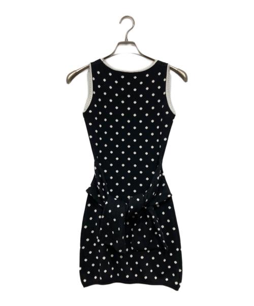 darich（ダーリッチ）Darich (ダーリッチ) ウエストマークドットニットミニワンピース ブラック サイズ:FREEの古着・服飾アイテム