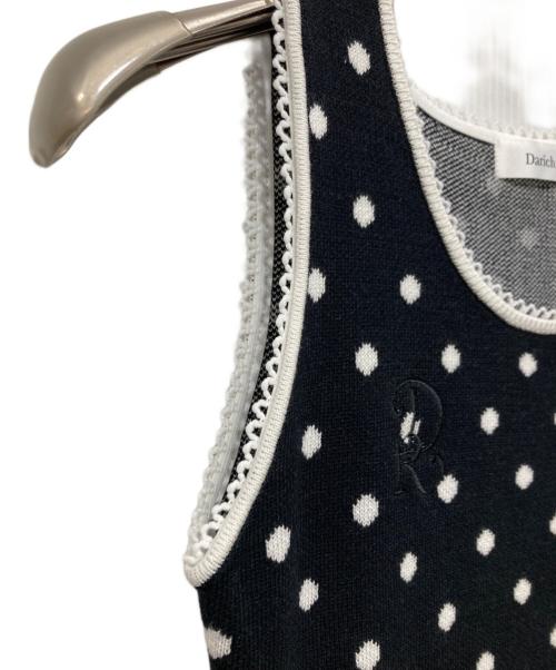 darich（ダーリッチ）Darich (ダーリッチ) ウエストマークドットニットミニワンピース ブラック サイズ:FREEの古着・服飾アイテム
