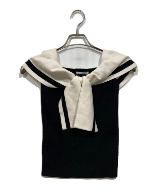 darich（ダーリッチ）darich (ダーリッチ) ビッグリボンオフショルニットトップス ブラック サイズ:FREEの古着・服飾アイテム