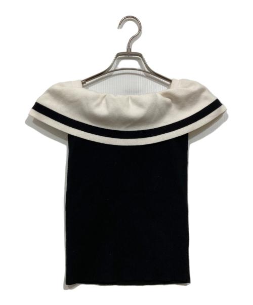 darich（ダーリッチ）darich (ダーリッチ) ビッグリボンオフショルニットトップス ブラック サイズ:FREEの古着・服飾アイテム