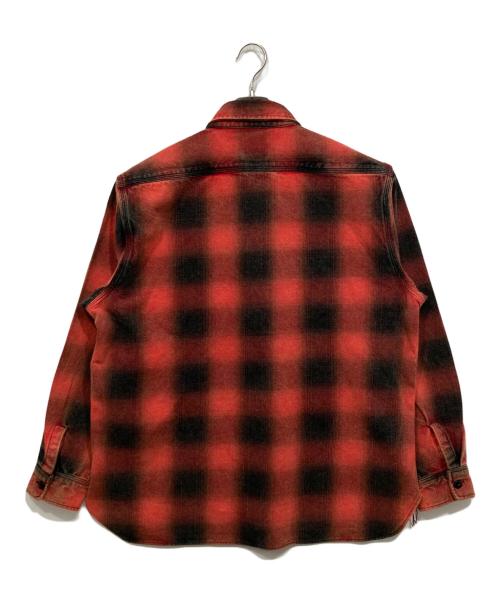 HOUSTON（ヒューストン）HOUSTON (ヒューストン) オンブレチェックビエラシャツ / VINTAGE OMBRE CHECK VIYELLA SHIRT / ビンテージオンブレーチェックビエラシャツ レッド サイズ:XXLの古着・服飾アイテム
