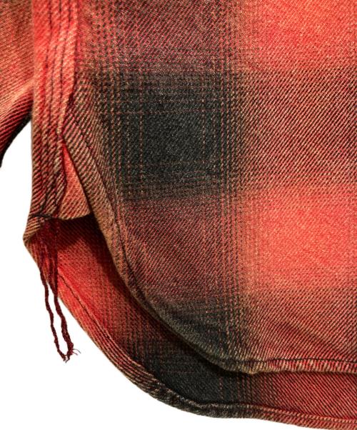 HOUSTON（ヒューストン）HOUSTON (ヒューストン) オンブレチェックビエラシャツ / VINTAGE OMBRE CHECK VIYELLA SHIRT / ビンテージオンブレーチェックビエラシャツ レッド サイズ:XXLの古着・服飾アイテム
