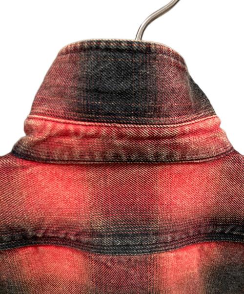 HOUSTON（ヒューストン）HOUSTON (ヒューストン) オンブレチェックビエラシャツ / VINTAGE OMBRE CHECK VIYELLA SHIRT / ビンテージオンブレーチェックビエラシャツ レッド サイズ:XXLの古着・服飾アイテム