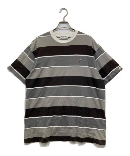 A BATHING APE（ア ベイシング エイプ）A BATHING APE (ア ベイシング エイプ) ボーダーカットソー グレー サイズ:XLの古着・服飾アイテム
