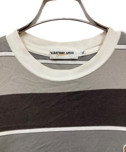 A BATHING APE（ア ベイシング エイプ）A BATHING APE (ア ベイシング エイプ) ボーダーカットソー グレー サイズ:XLの古着・服飾アイテム