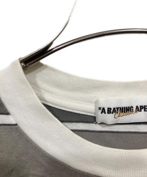 A BATHING APE（ア ベイシング エイプ）A BATHING APE (ア ベイシング エイプ) ボーダーカットソー グレー サイズ:XLの古着・服飾アイテム