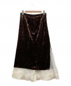 BABYLONEバビロン）の古着「ベロアレイヤードスカート」｜ブラウン