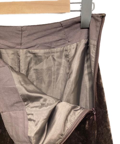 BABYLONE（バビロン）BABYLONE (バビロン) ベロアレイヤードスカート ブラウン サイズ:38の古着・服飾アイテム