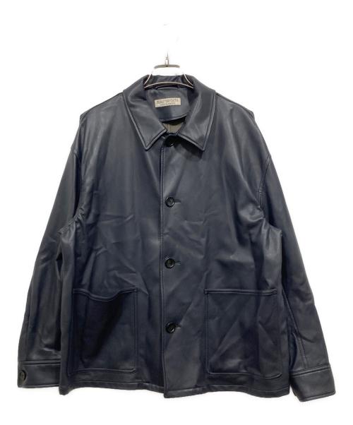 BEAUTY&YOUTH（ビューティーアンドユース）BEAUTY&YOUTH (ビューティーアンドユース) フェイクレザーカバーオール / FAUX/LAMB カバーオール ネイビー サイズ:Sの古着・服飾アイテム