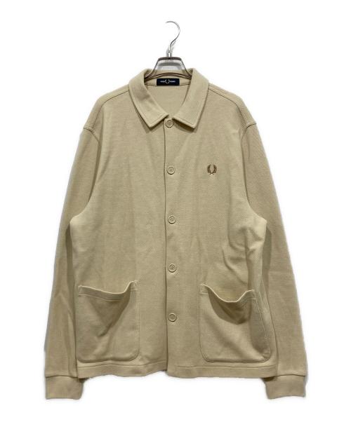 FRED PERRY（フレッドペリー）FRED PERRY (フレッドペリー) 長袖ポロシャツ アイボリー サイズ:Lの古着・服飾アイテム