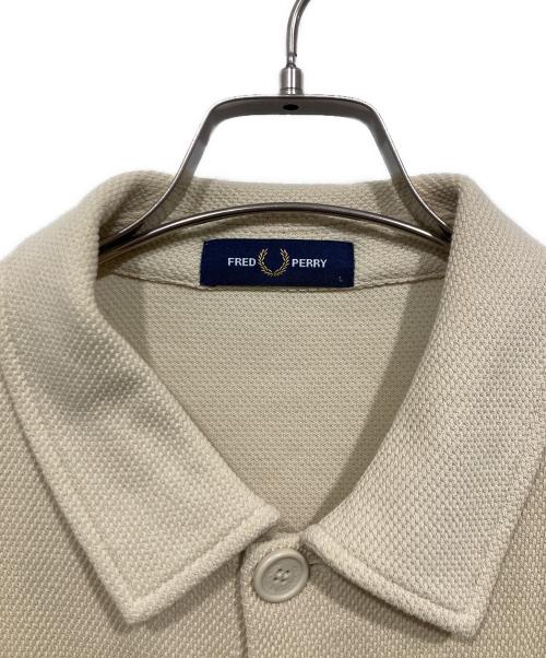 FRED PERRY（フレッドペリー）FRED PERRY (フレッドペリー) 長袖ポロシャツ アイボリー サイズ:Lの古着・服飾アイテム