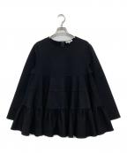 YORIヨリ）の古着「ぬくぬくティアードフリルブラウス」｜ブラック