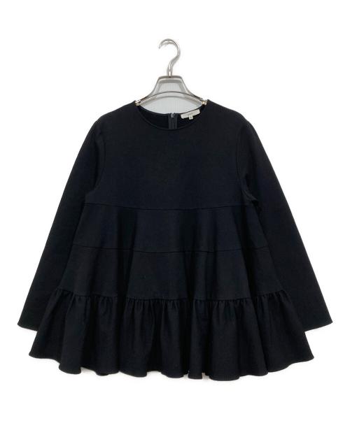 YORI（ヨリ）YORI (ヨリ) ぬくぬくティアードフリルブラウス ブラック サイズ:Mの古着・服飾アイテム