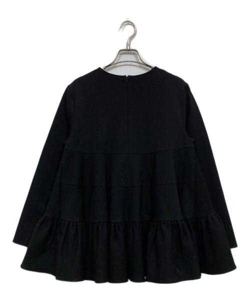 YORI（ヨリ）YORI (ヨリ) ぬくぬくティアードフリルブラウス ブラック サイズ:Mの古着・服飾アイテム
