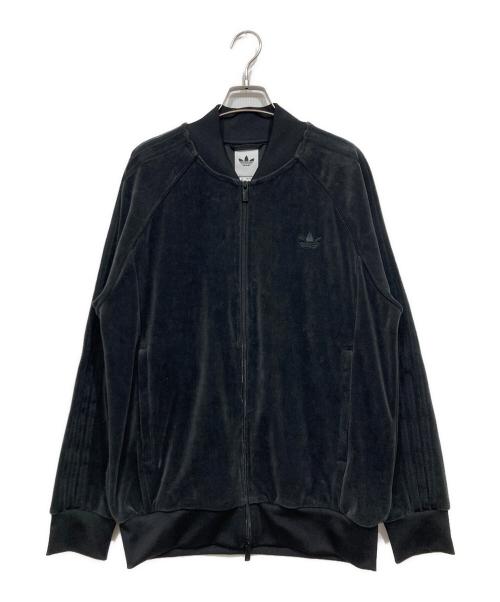 adidas（アディダス）adidas (アディダス) ベロアジャケット / アディカラー ベロア トラックトップ ブラック サイズ:2XLの古着・服飾アイテム