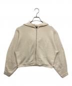 theoryセオリー）の古着「コットンニットパーカー / ROUNDED Cotton Zip Up Hoodie」｜アイボリー