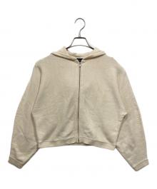 theory（セオリー）の古着「コットンニットパーカー / ROUNDED Cotton Zip Up Hoodie」｜アイボリー