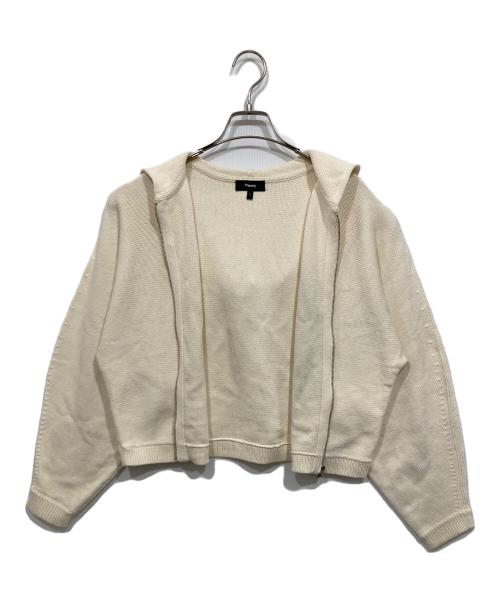 theory（セオリー）theory (セオリー) コットンニットパーカー / ROUNDED Cotton Zip Up Hoodie アイボリー サイズ:Sの古着・服飾アイテム