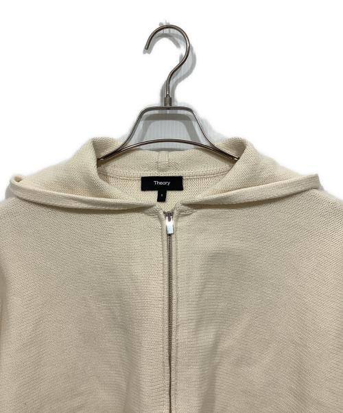 theory（セオリー）theory (セオリー) コットンニットパーカー / ROUNDED Cotton Zip Up Hoodie アイボリー サイズ:Sの古着・服飾アイテム