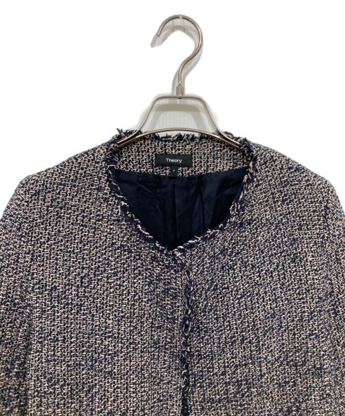 theory（セオリー）theory (セオリー) ツイードコート ブラック×ピンク サイズ:Ｐの古着・服飾アイテム