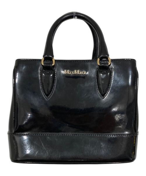 MaxMara（マックスマーラ）MaxMara (マックスマーラ) 2WAYエナメルバッグ ブラックの古着・服飾アイテム