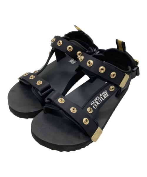 VERSACE JEANS COUTURE（ヴェルサーチ ジーンズクチュール）VERSACE JEANS COUTURE (ヴェルサーチ ジーンズクチュール) サンダル ブラック サイズ:UK9の古着・服飾アイテム