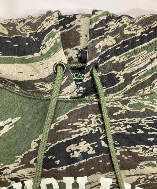 BACK CHANNEL（バックチャンネル）BACK CHANNEL (バックチャンネル) ロゴカモフラパーカー グリーン サイズ:Lの古着・服飾アイテム