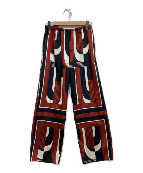 JOURNAL STANDARD（ジャーナルスタンダード）JOURNAL STANDARD (ジャーナルスタンダード) キカスカーフプリントパンツ ブラウン×ネイビー サイズ:38の古着・服飾アイテム