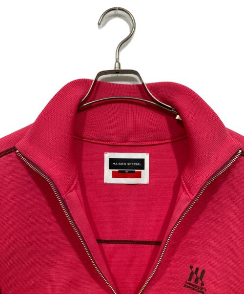 MAISON SPECIAL（メゾンスペシャル）MAISON SPECIAL (メゾンスペシャル) ハーフジップジャケット / Milano Rib Flat Seam Stitch Prime-Over Half-Zip Pullover ピンク サイズ:1の古着・服飾アイテム