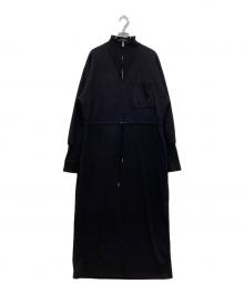 Ameri（アメリ）の古着「スウェットワンピース / UND HALF ZIP SWEAT DRESS」｜ブラック