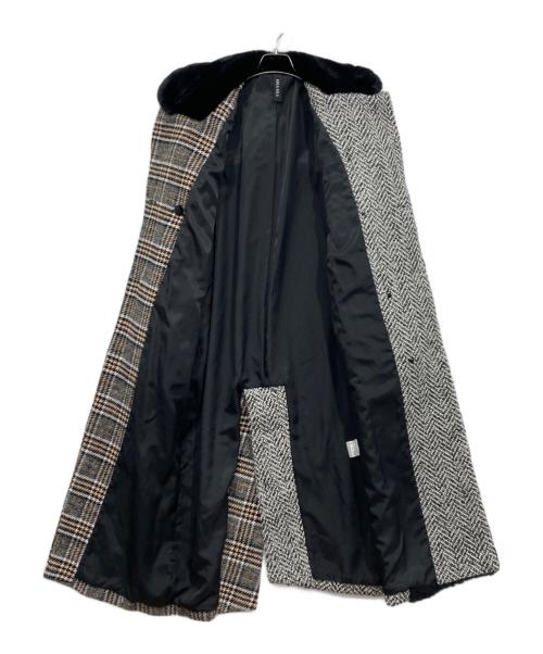 AULA AILA（アウラアイラ）AULA AILA (アウラアイラ) アシンメトリーコンビネーションロングコート グレー×ブラックの古着・服飾アイテム