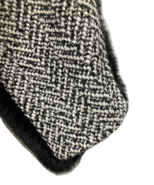 AULA AILA（アウラアイラ）AULA AILA (アウラアイラ) アシンメトリーコンビネーションロングコート グレー×ブラックの古着・服飾アイテム