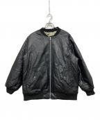 Anuiアニュイ）の古着「リバーシブルボアジャケット」｜ブラック×ホワイト