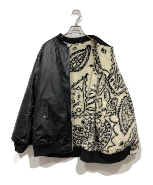 Anui（アニュイ）Anui (アニュイ) リバーシブルボアジャケット ブラック×ホワイト サイズ:R2の古着・服飾アイテム