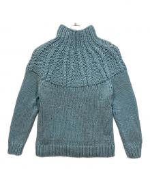 CLANE（クラネ）の古着「CHUNKY CABLE HAND KNIT TOPS」｜ブルー