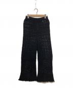 SLOBE IENAスローブ イエナ）の古着「クロシェモチーフフリンジパンツ」｜ブラック