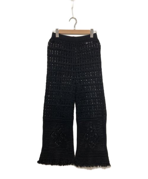 SLOBE IENA（スローブ イエナ）SLOBE IENA (スローブ イエナ) クロシェモチーフフリンジパンツ ブラック サイズ:freeの古着・服飾アイテム