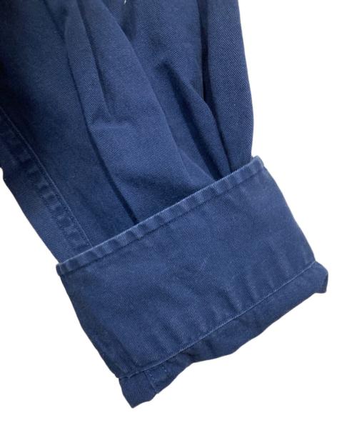 POLO RALPH LAUREN（ポロ・ラルフローレン）POLO RALPH LAUREN (ポロ・ラルフローレン) ショルダーパッチシャツ ネイビー×ブラウン サイズ:XXLの古着・服飾アイテム