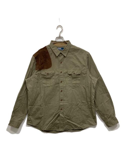 POLO RALPH LAUREN（ポロ・ラルフローレン）POLO RALPH LAUREN (ポロ・ラルフローレン) ショルダーパッチシャツ オリーブ サイズ:XXLの古着・服飾アイテム