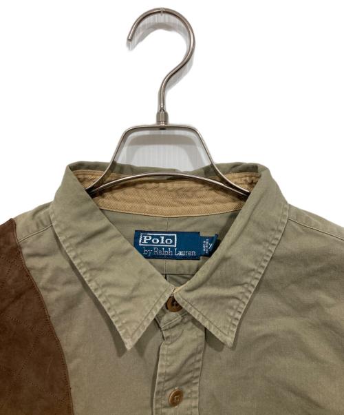 POLO RALPH LAUREN（ポロ・ラルフローレン）POLO RALPH LAUREN (ポロ・ラルフローレン) ショルダーパッチシャツ オリーブ サイズ:XXLの古着・服飾アイテム