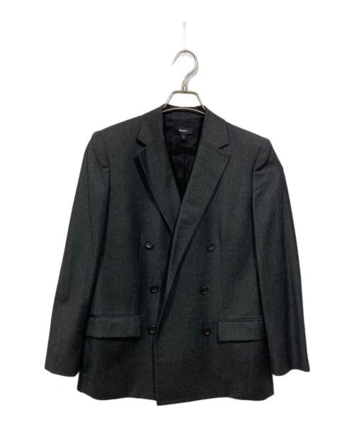 theory（セオリー）theory (セオリー) SLEEK FLANNEL BOXY DB JKT/ウールダブルジャケット グレー サイズ:2の古着・服飾アイテム