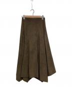 Aimeineエメイン）の古着「スウェードラップ風イレヘムスカート」｜ブラウン