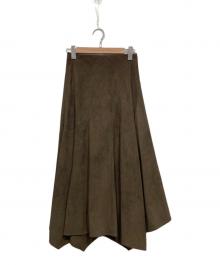 Aimeine（エメイン）の古着「スウェードラップ風イレヘムスカート」｜ブラウン