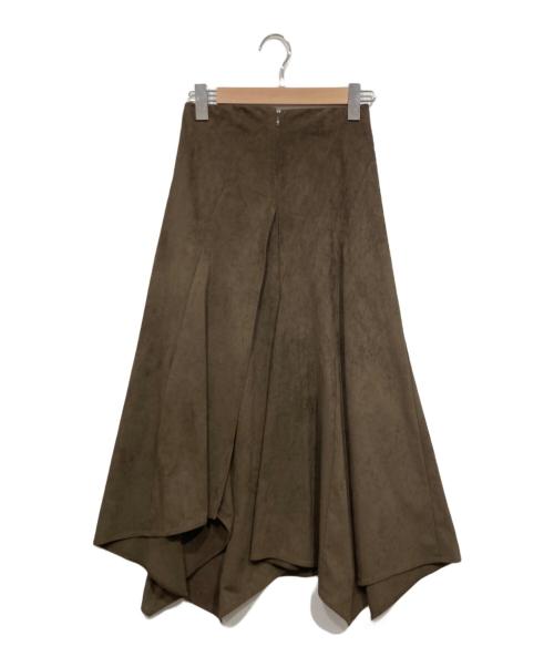 Aimeine（エメイン）Aimeine (エメイン) スウェードラップ風イレヘムスカート ブラウン サイズ:Mの古着・服飾アイテム
