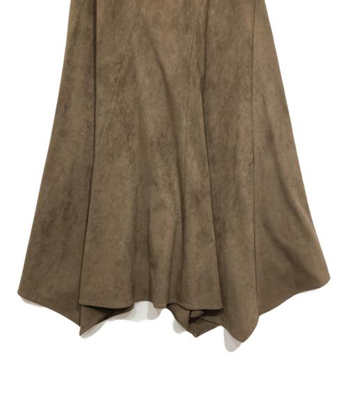 Aimeine（エメイン）Aimeine (エメイン) スウェードラップ風イレヘムスカート ブラウン サイズ:Mの古着・服飾アイテム