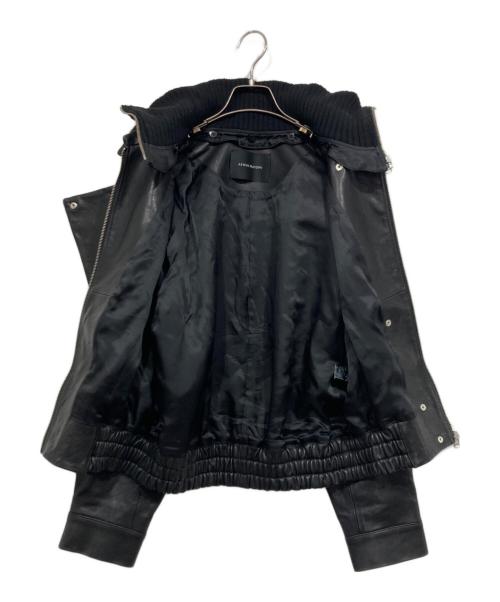 AEWEN MATOPH（イウエン マトフ）AEWEN MATOPH (イウエン マトフ) リブカラーレザーブルゾン ブラック サイズ:38の古着・服飾アイテム